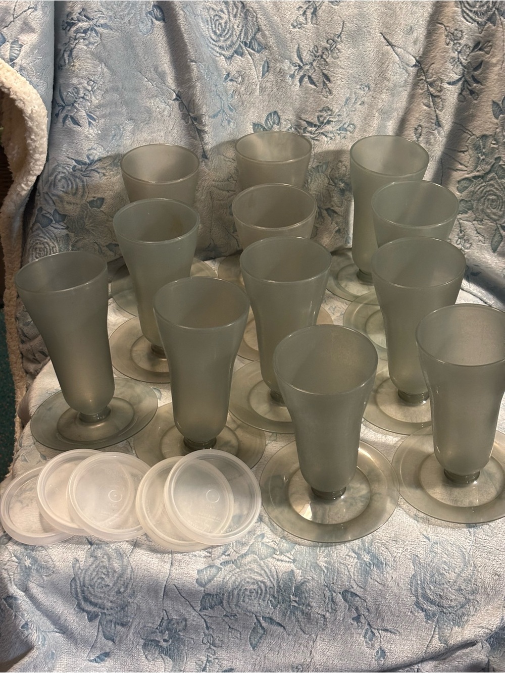 Vintage Tupperware Smoked Gray Dessert Cups- Set of 12